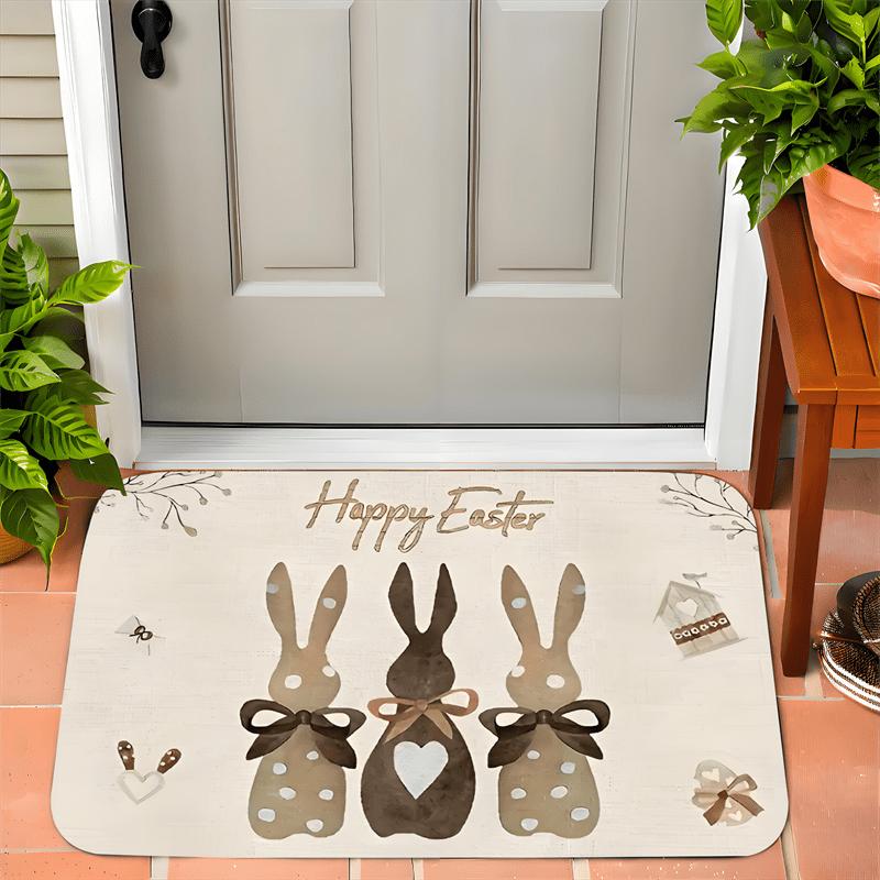 

VIKAMA Easter Bunny Door Mat Home Decoration Bedroom Kitchen Floor Mat Indoor Outdoor Entrance Carpet 40x60cm 16x24inch