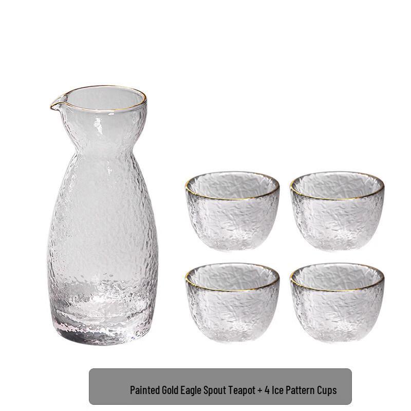 Japanese Handmade Hammered Glass Sake Cup Set