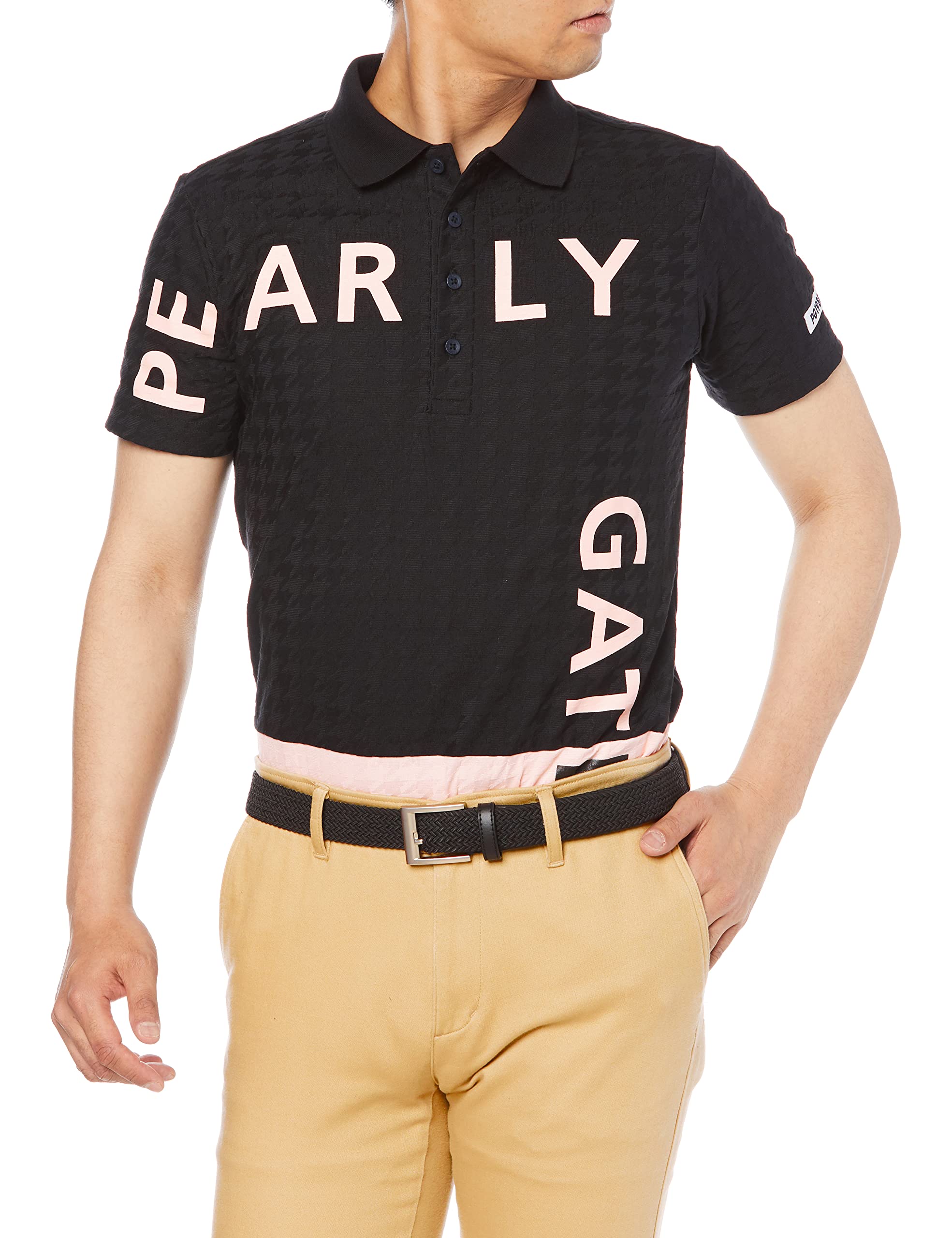 

Поло с коротким рукавом Links Knit Houndstooth COOLMAX Темно-синий x Нежно-розовый 3 [PEARLY GATES] Мужское / 053-2160213 121_Темный [S]