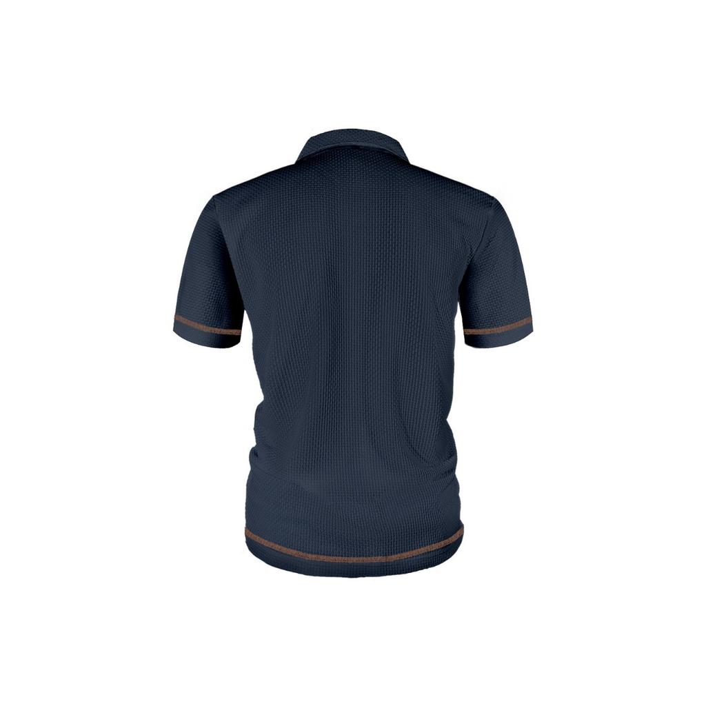 Men's Summer Ice Silk Fiber Short Sleeve T-shirt - Breathable Striped Casual Top with Classic Collar and Button Details
