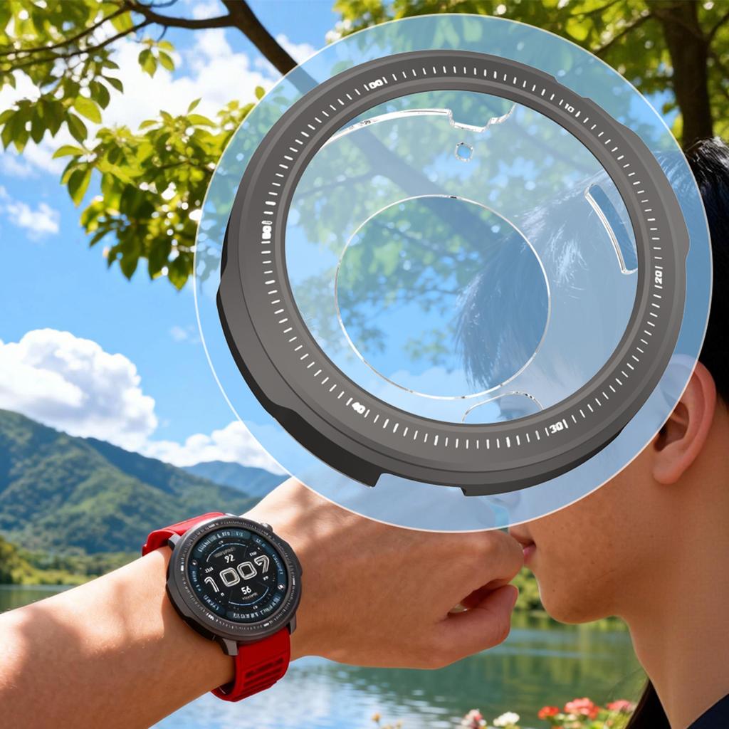 Protective Bumper Shell Hollow Drop-Resistant Protector Shell Shockproof Compatible for Amazfit Balance 2 Smart Watch 47mm