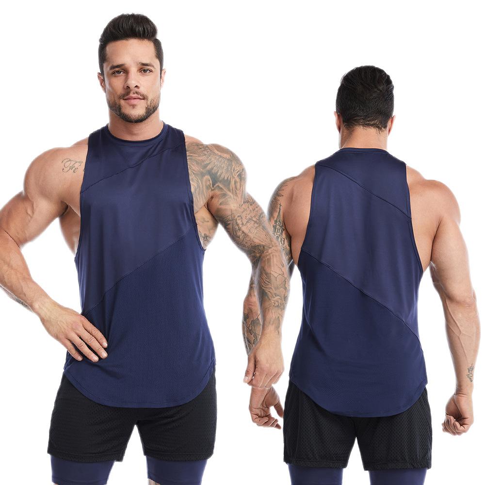 Summer Men's Loose Athletic Tank Top Quick Dry Fitness Vest for Gym Workout Running Basketball  Shirt