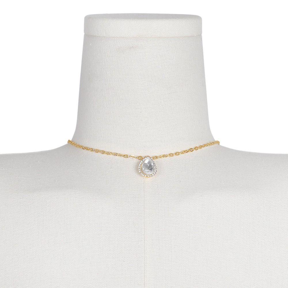 Dress Charm Elegant Chest Chain Hanging Neck Style Rhinestone Chest Chain  Female Lady Girl