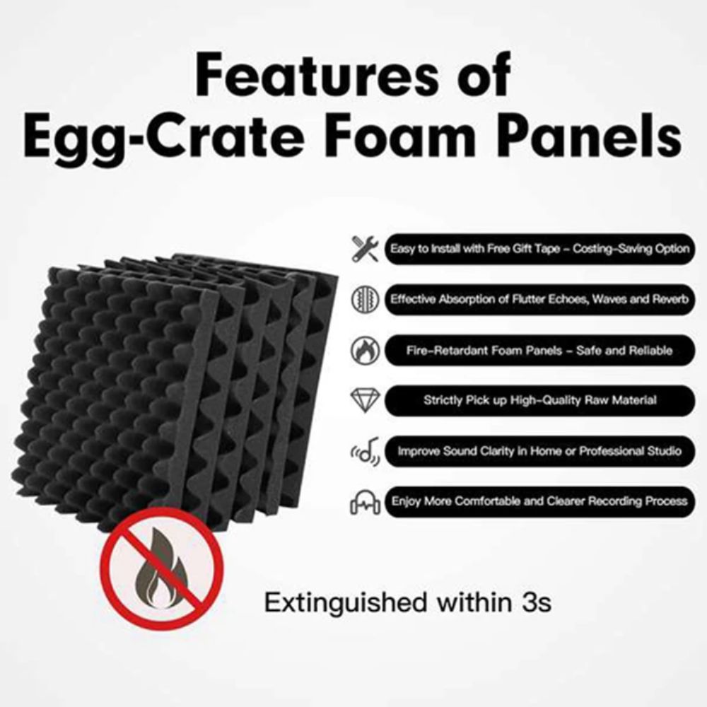 Eggcrate Design Soundproof Foam Panels Self-Adhesive Self-Adhesive Panels  Studios