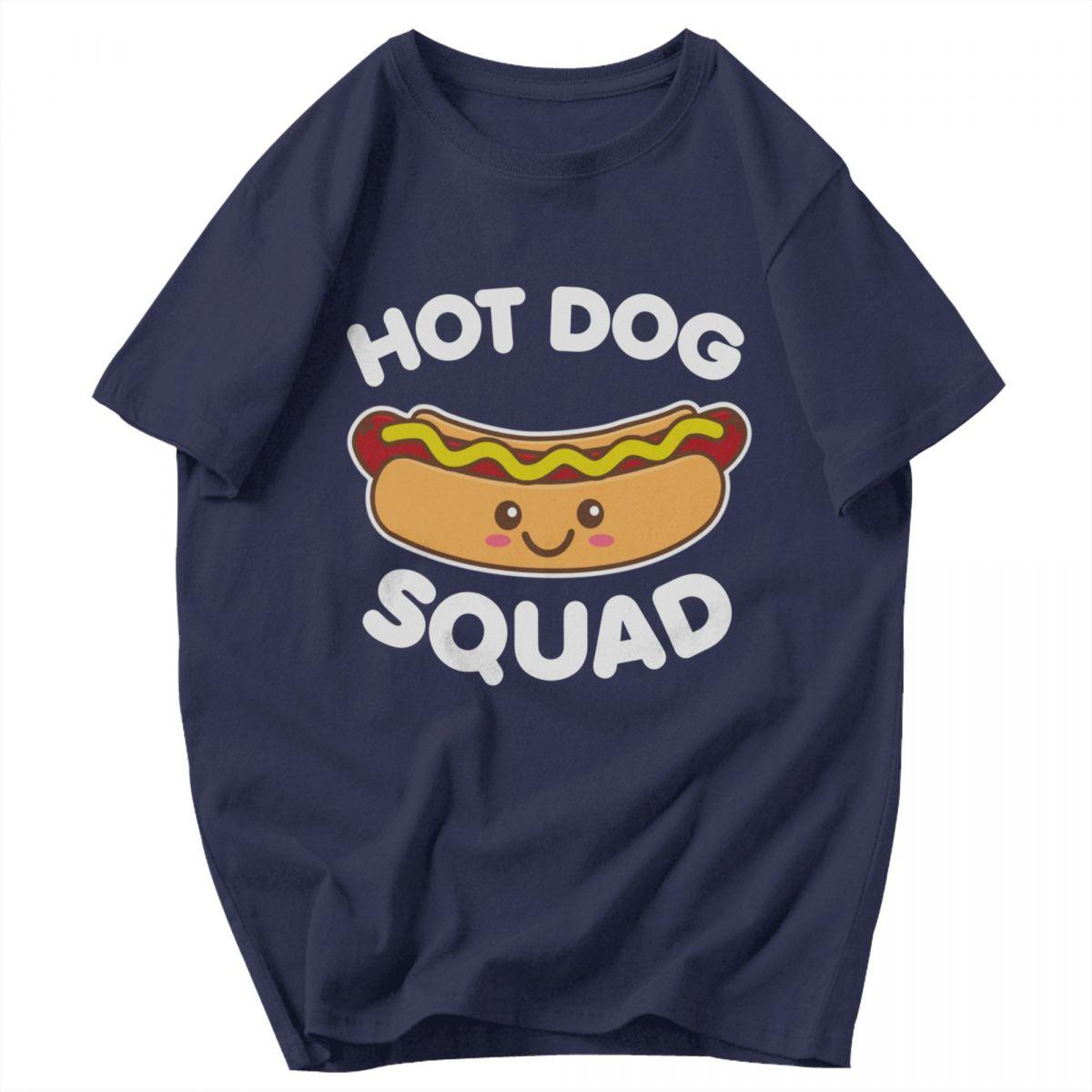 

Men T Shirt Hot Dog Squad Cool Hotdog Unique Y2K Graphic Customized Unisex Clothing T Shirts 4XL