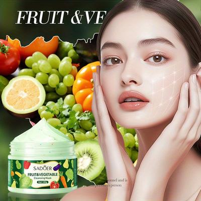SADOER Fruit and Vegetable Cleansing Mask, Deep Cleansing Facial Mud Mask
