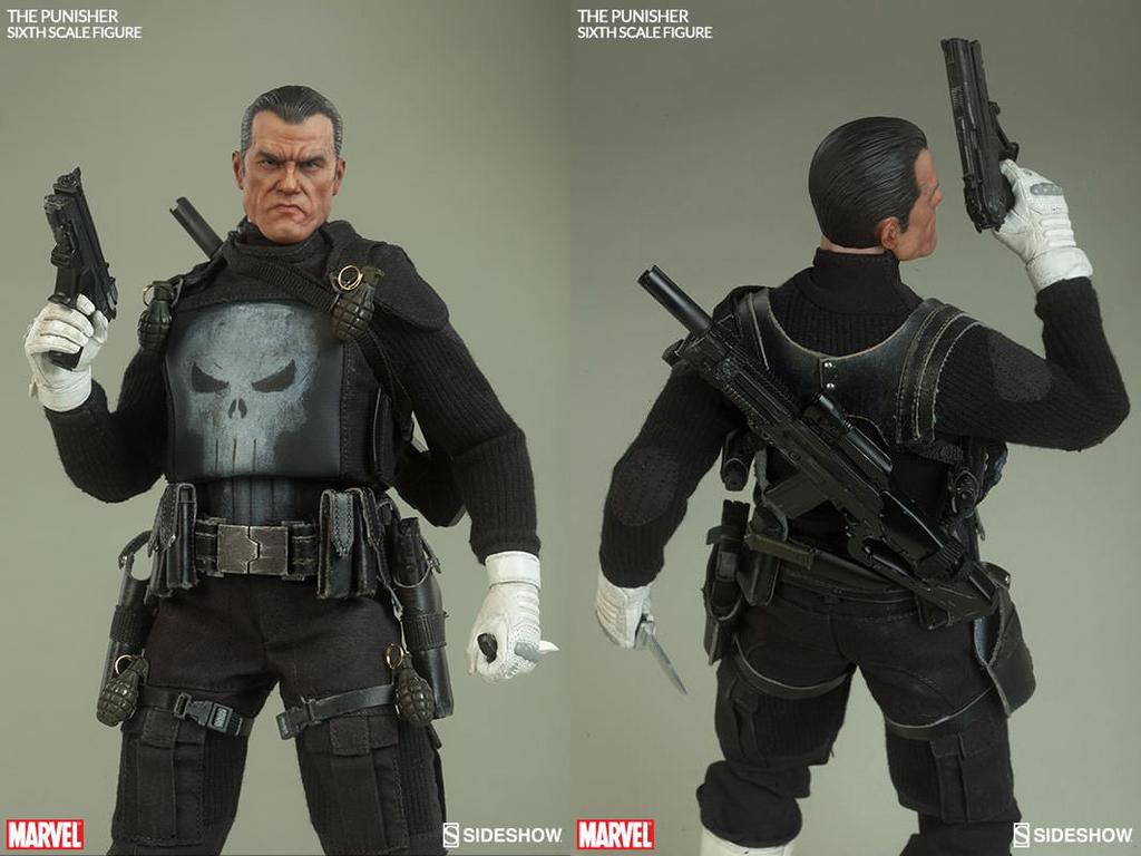 Sideshow Sixth Scale Marvel Comics Punisher Scale Plastic Painted Movable Figure #002 1/6