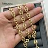 14K Gold Plated Alloy Metal Thick Punk Chain For Jewelry,Chunky Heavy Cable Link Chain for DIY Necklace Bracelet Making Findings