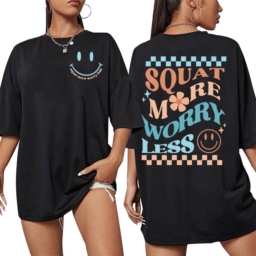 Be Happy Lift Heavy Funny Gym Weightlifting Graphic T Shirt Men Women Casual Fashion 100_ Cotton Oversized T-shirt Cute Clothing