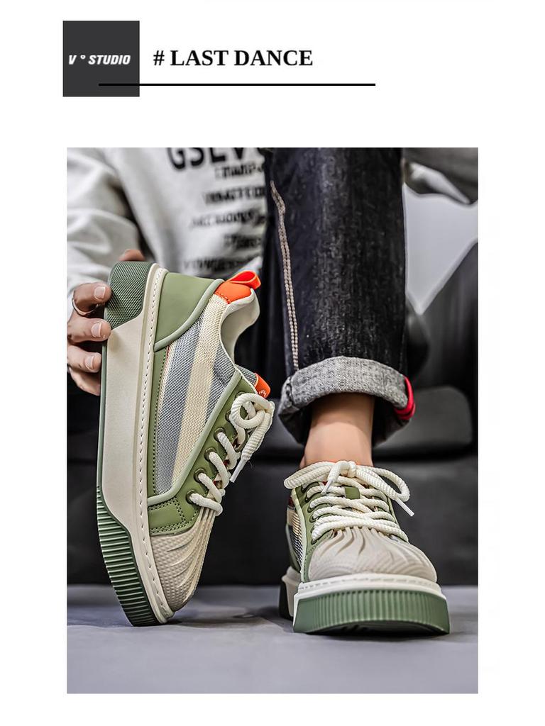 Men's Autumn Height-Increasing Skate Shoes - Breathable, Thick Sole, Korean Style, Versatile Casual Sneakers for Teens