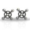 Metal Nipple Clamps with Chastity Lock Cage - Adult SM Training Accessory A168