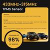 Universal TPMS Sensor 315MHz+433MHz, Tire Pressure Monitoring Sensor Programmable Compatible with TPMS Tool TS408 TS508, Replaceable Metal Valve Stem
