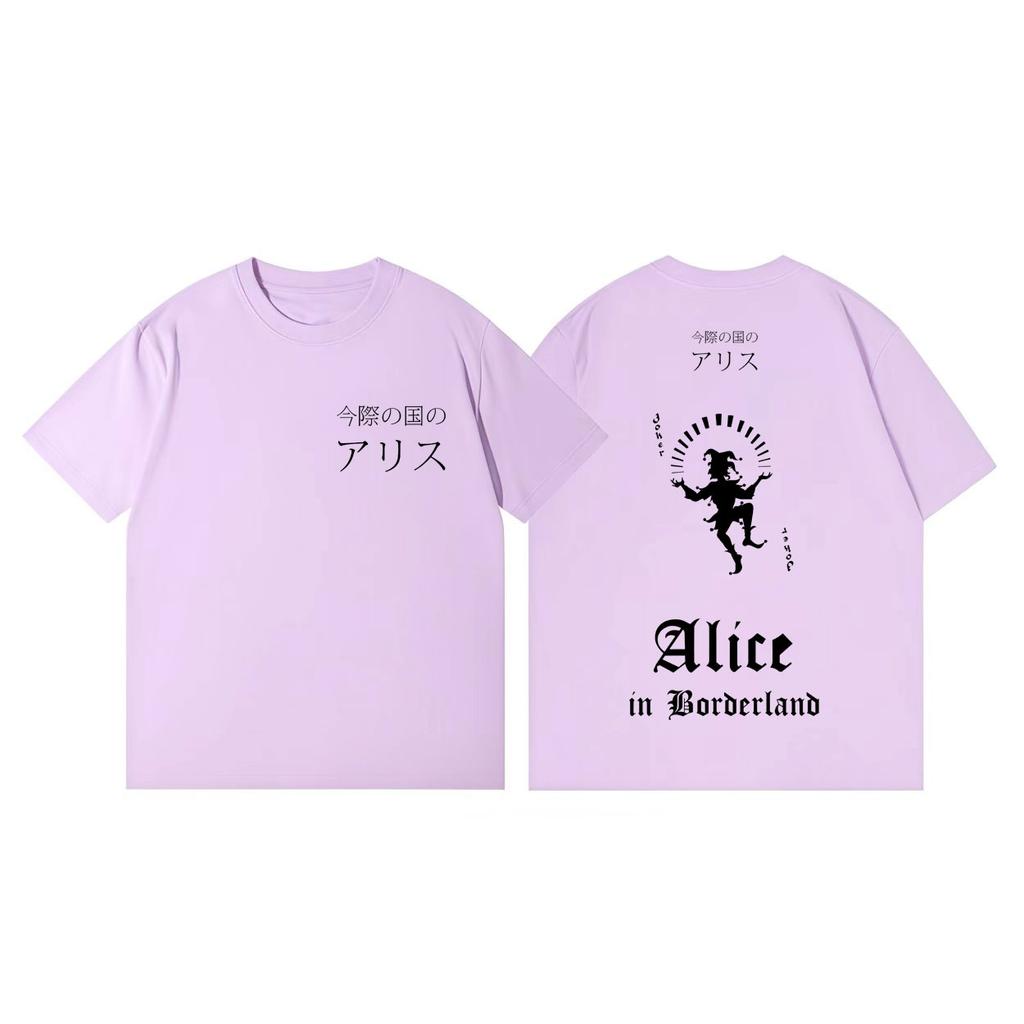 TV-Serie Alice in Borderland Print T-Shirt Hohe Qualität Mode Übergroße T-Shirts Herren Damen Lässig Baumwolle Kurzarm T-Shirt