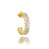 [Lucliss] 316L Zirconia Tennis Hoop Earring, Surgical Stainless Steel, Gold, Single Earring