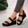 Fashion New Women Slingback Wedge Sandals Outdoor Summer Lightweight Slides Solid Color Thick Bottom Ladies Slipper Female Roman Sandals