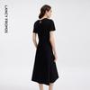 LANGZI Twisted Knot Draped Midi Dress