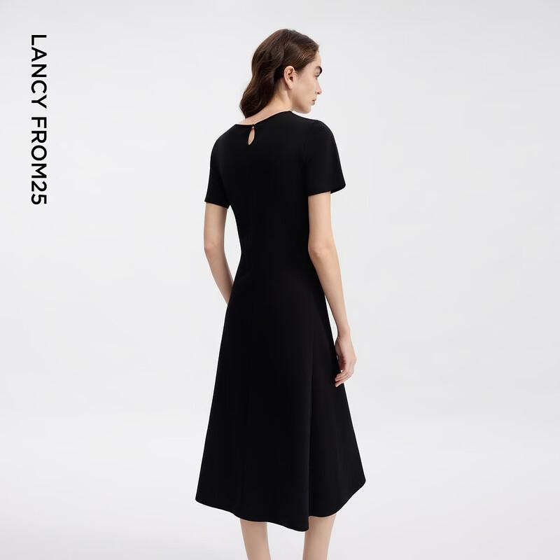 LANGZI Twisted Knot Draped Midi Dress