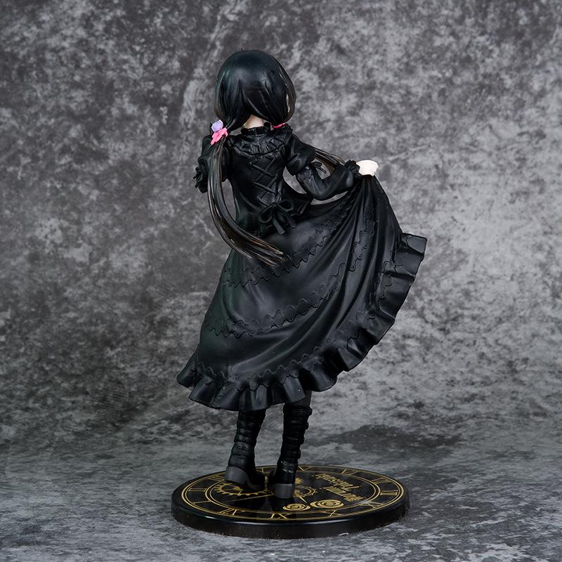 20 cm Anime Figur Schwarzes Kleid Kurumi Tokisaki PVC Auto Dekoration Sammlung Modell Spielzeug Geschenk