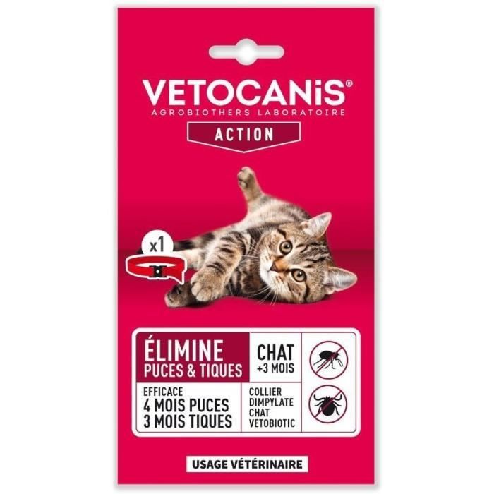 VETOBIOTIC COLLIER DIMPYLATE ROUGE CHAT