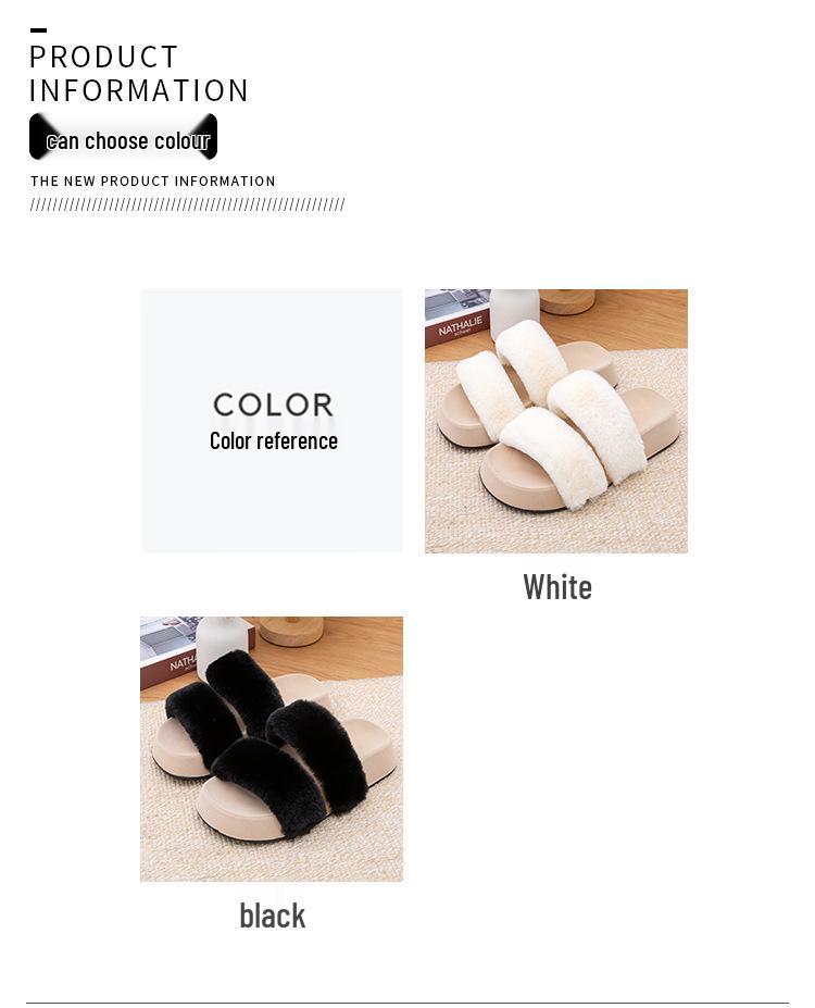 High-End Women's Furry Slippers: Thick-Soled, Non-Slip, Flat, Plus Velvet, Outdoor, 2025 Autumn/Winter Collection.