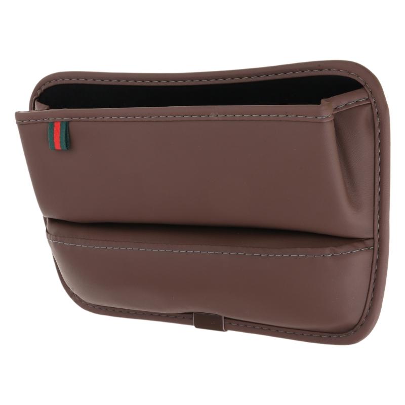 

Car Seat Gap Filler Universal Leather Car Seat Pocket Organizer for Coins- Cards