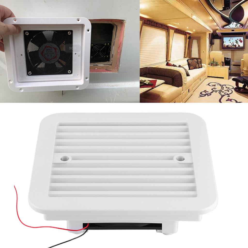 12V Side Air Vent Ventilation Exhaust Blade Fan Low Noise for Car RV Trailer SUV Caravan