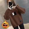 Plus Size Women's Velvet Thick Sweatshirt: Autumn/Winter Loose Fit, Slimming, & Fashionable