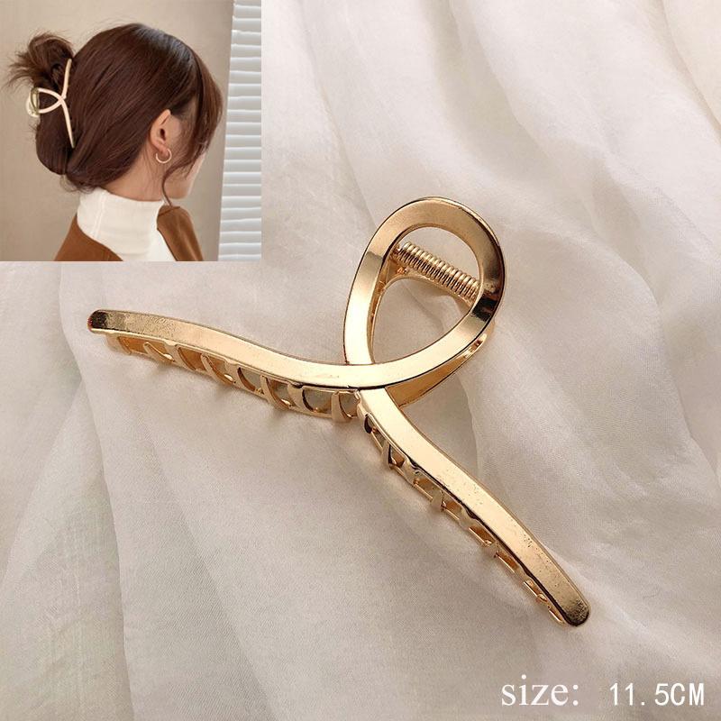 Simple Metal Geometric Hair Claw Clips Elegant Geometric Hair Accessories Cross Crab Bath Clip For Women Girl Headwear