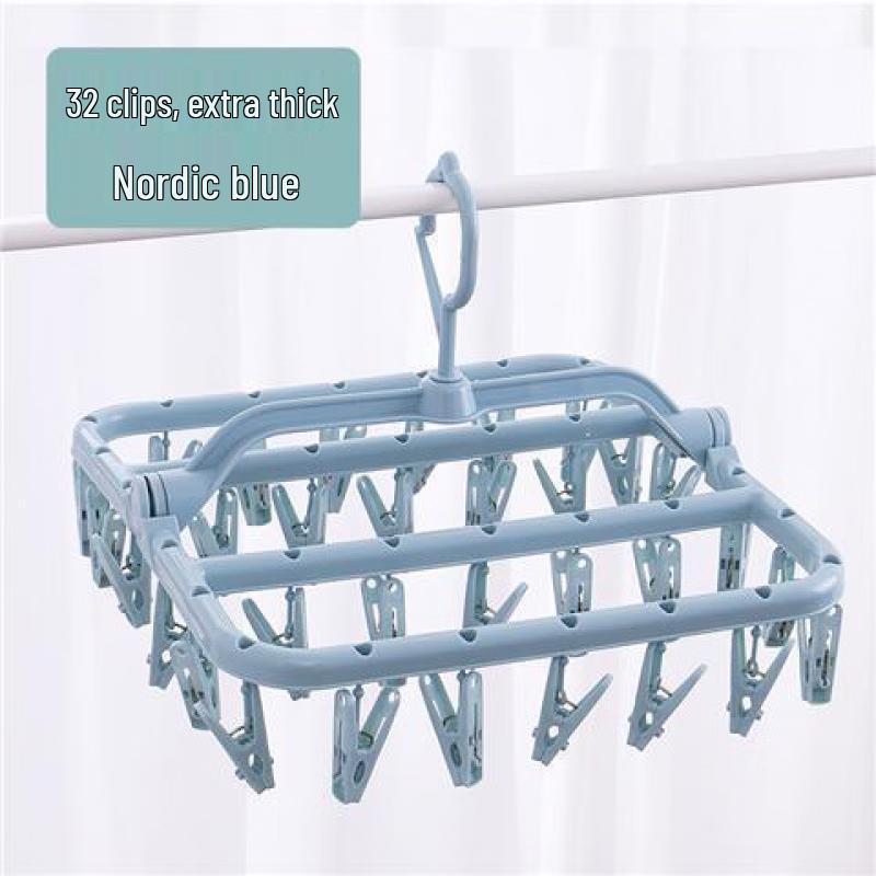 Multi-Clip Clothes Drying Hanger