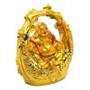Laughing Buddha On Swing Idol Statue Showpiece Happiness and Money Wealth Sitting Idol for Home Decor Living Room Bedroom Office Table Decorative