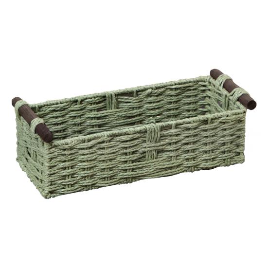 Yousheng Rectangular Storage Basket with Handle Large Capacity Multipurpose Handmade Decorative Braided Basket Decoration