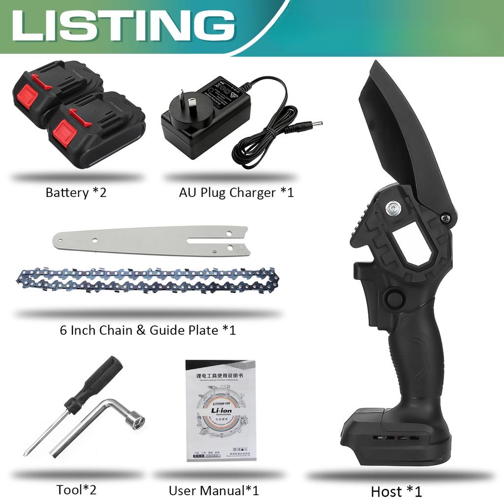 1200W 6 Inch Cordless ChainSaw Pruning Electric Saw Garden Tree Logging Trimming Saw Power Tool Gardening