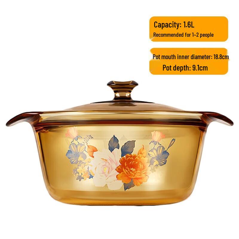 Corning Visions 1.6L Floral Glass Soup Pot