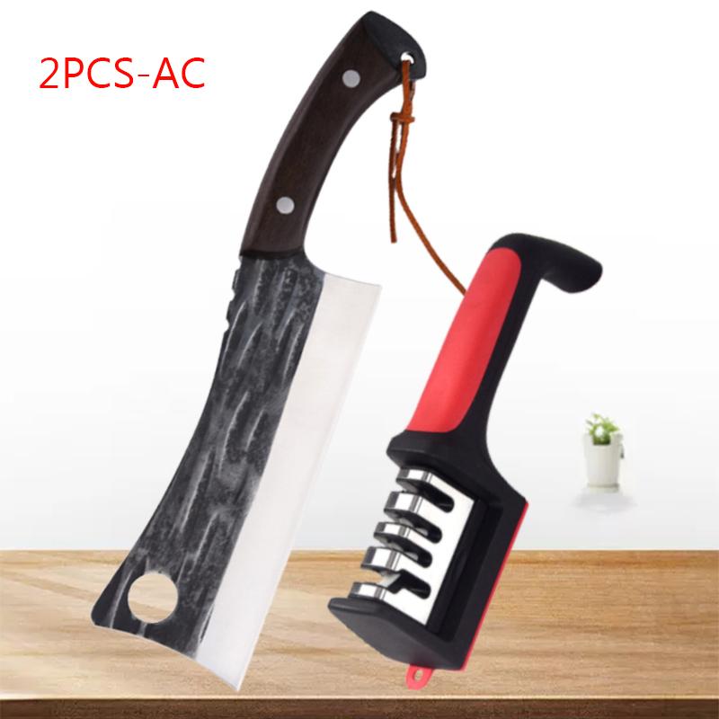 Knife Sharpener Stainless Steel Boning Knife Cleaver Knife Slicing Fish Meat Vegetable Kitchen Knives BBQ Chef Cooking Tools
