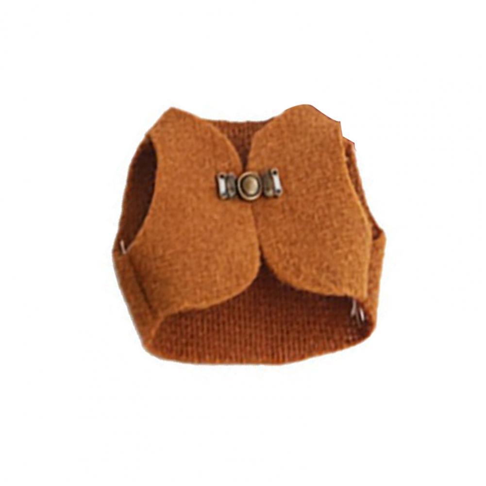 Woolen Hamster Vest Small Pet Coat Sleeveless Hamster Jacket with Retro Buckle Warm Pet Apparel for Hamsters Daily Outings Party