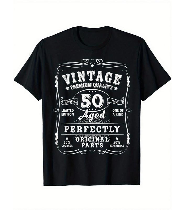 

Men s 50th Birthday T-Shirt Funny Vintage Aged 50 Years Gift Cotton Tee Top 5XL різнокольоровий