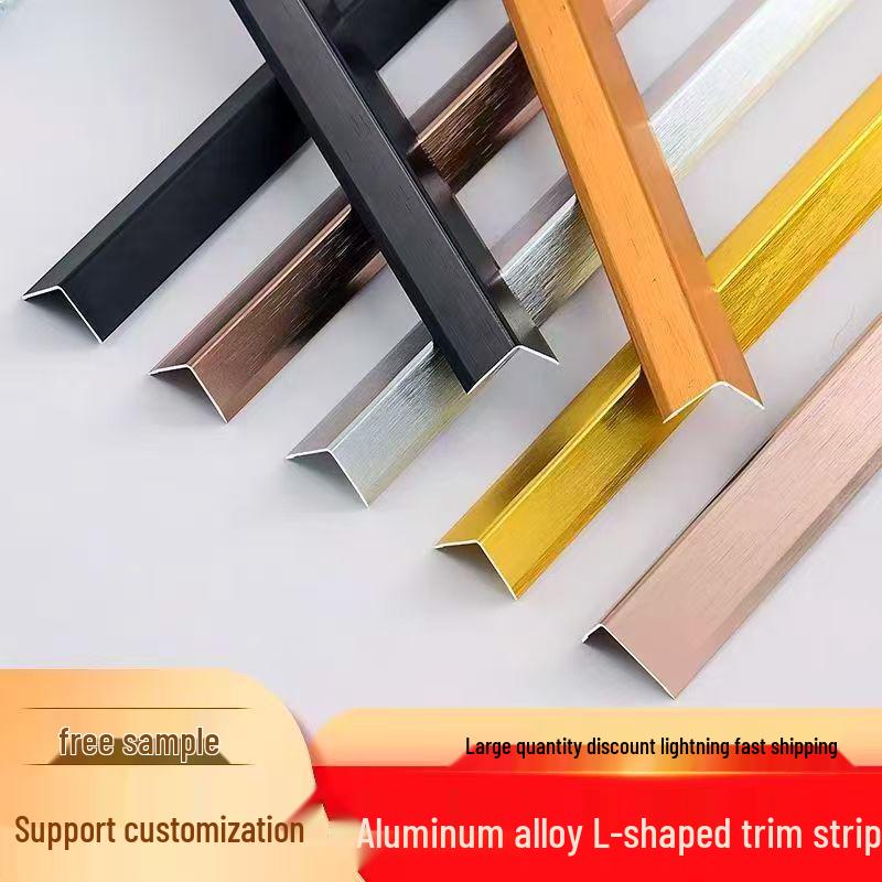 Aluminum L-Shaped Wall Corner Protector Trim - Anti-Collision Tile Edge Strip for Living Room.