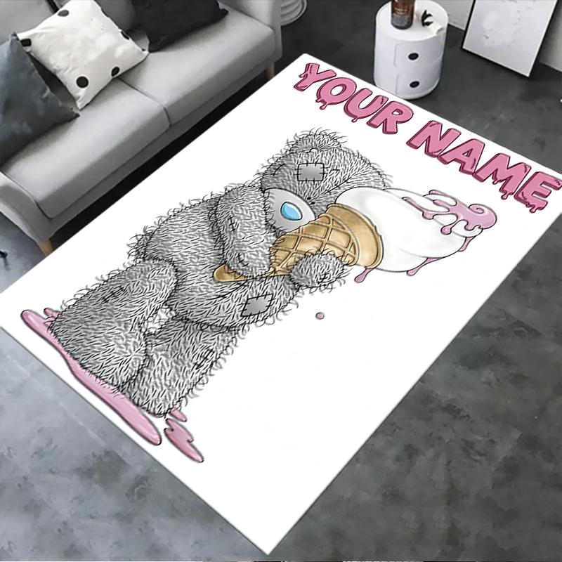 Custom Name Tatty Teddy Carpet Rug for Living Room Bedroom Home Sofa Decoration,Kids play Non-slip Floor Mat