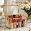 18/24 Grid Lipstick Holder Transparent Glass Cosmetics Storage Box Lipstick Nail Polish Display Rack Tabletop Organizer
