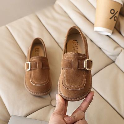 Kinder Freizeitschuhe Mokassins Einfarbige Mädchen Mode Lederschuhe Einfach Frühling Herbst Vielseitig Kinder Retro Flache Schuhe Rutschfest