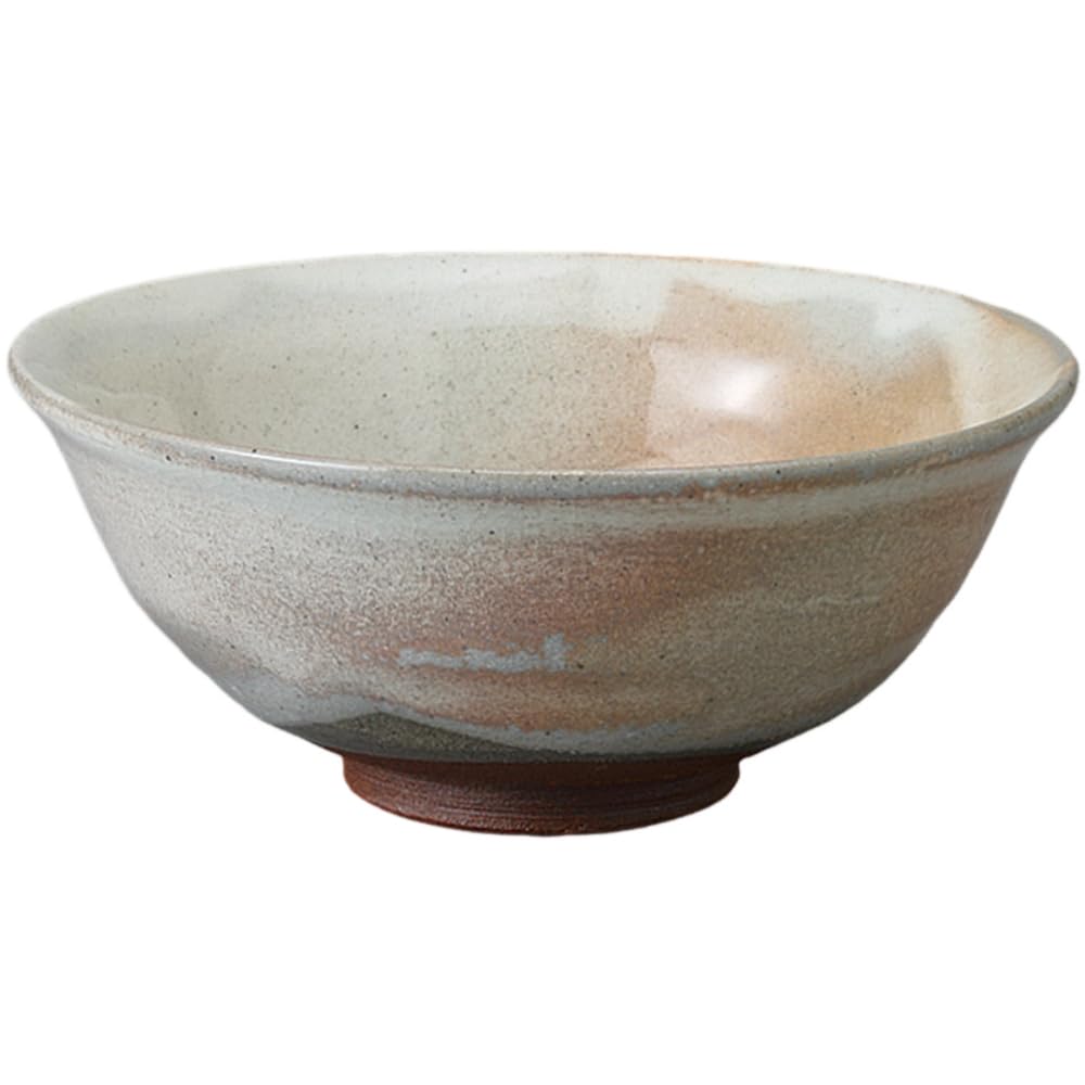 Matcha 14cm x Hagi Summer Mino Ware Made in Japan Ale-net Bowl, 5.9cm H, Matcha, Pottery,