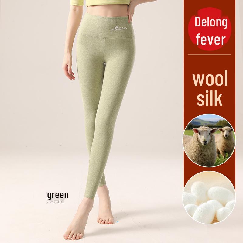 

Осенне-зимние термолеггинсы с высокой посадкой из кашемира и шелка XL (130-155 jin)