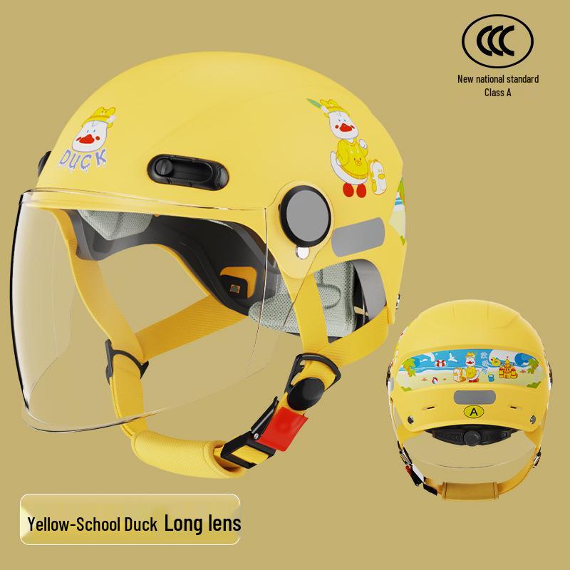 

Детский шлем для электромотоцикла с защитой от ультрафиолета, сертифицированный 3C — для всесезонного использования Yellow Long Transparent Mirror