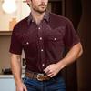 Men'S Fashionable Lapel And Shoulder Length Short Sleeved Casual Top