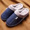Men‘s Slippers Winter Indoor Women Warm Shoe Comfortable Waterproof PU Leather Slipper Couple Cotton Flat Shoes 2025 New