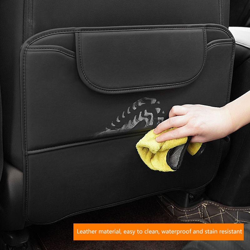 PU-Leder Auto Anti-Tritt-Matte Auto Sitzrücken Organizer Aufbewahrungstasche Auto Rücksitz Anti-Kratz-Schutzmatten Mit Abdeckung