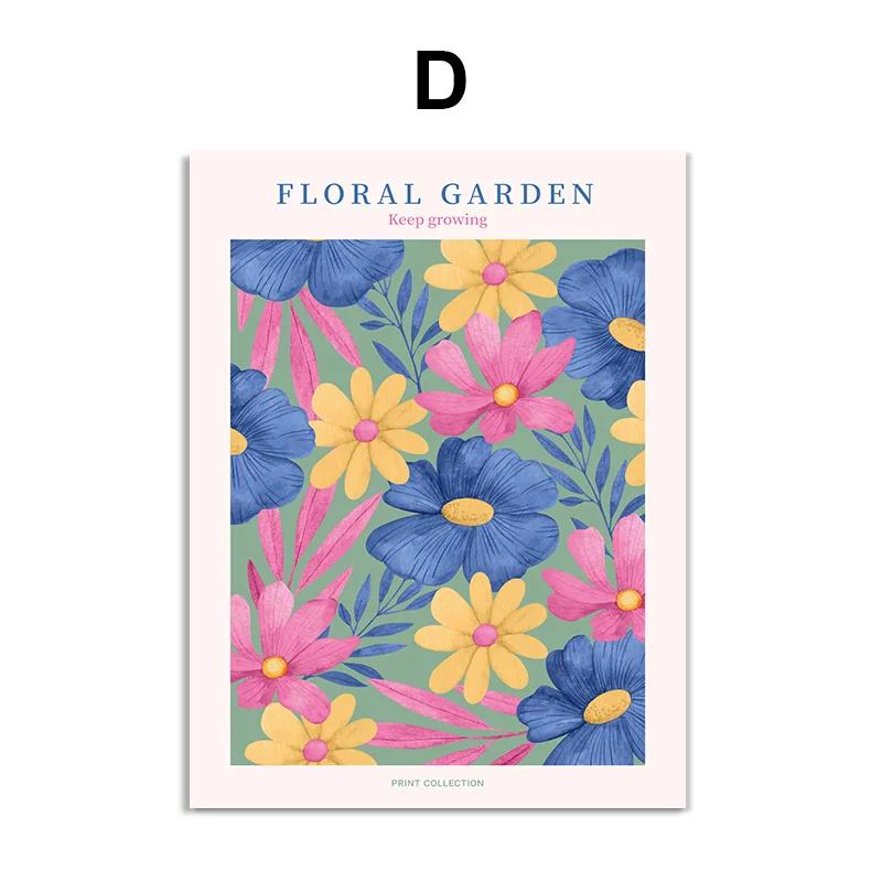 Flower Market Abstract Floral and Prints Modern Wall Art, Canvas Painting, Nordic Posters, Pictures for Living Room, Home Decor