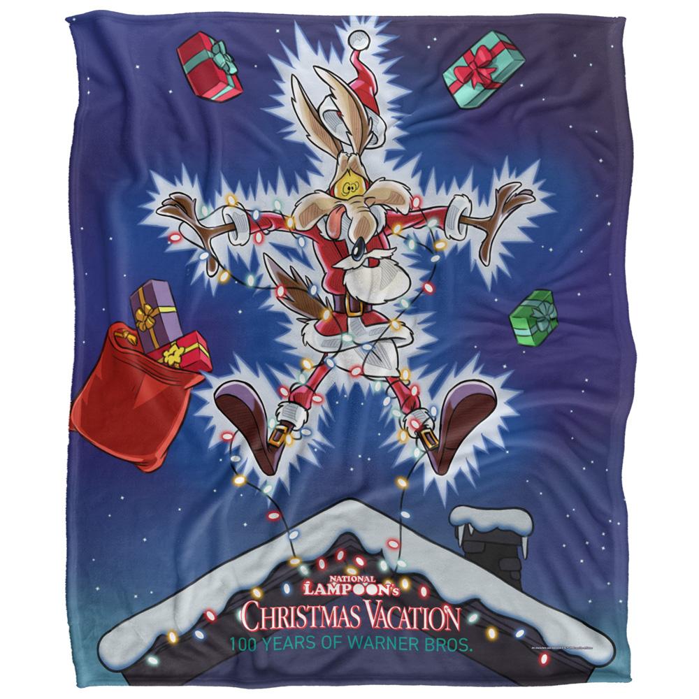 Warner Bros Christmas Vacation Silky Wile E Coyote Supersoft Blanket