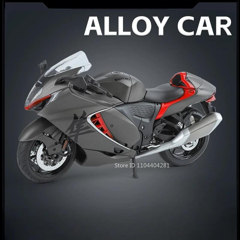 1:9 Suzuki Gsx-1000r Hayabusa Alloy Motorcycle Models Toys Diecast Cars Front Wheel Steering With Light Toy Ornament Boys Gifts