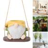 Swing Plant Pot Resin Cute Faceless Gnome Figurine Decorative Hanging Planter for Indoor Outdoor